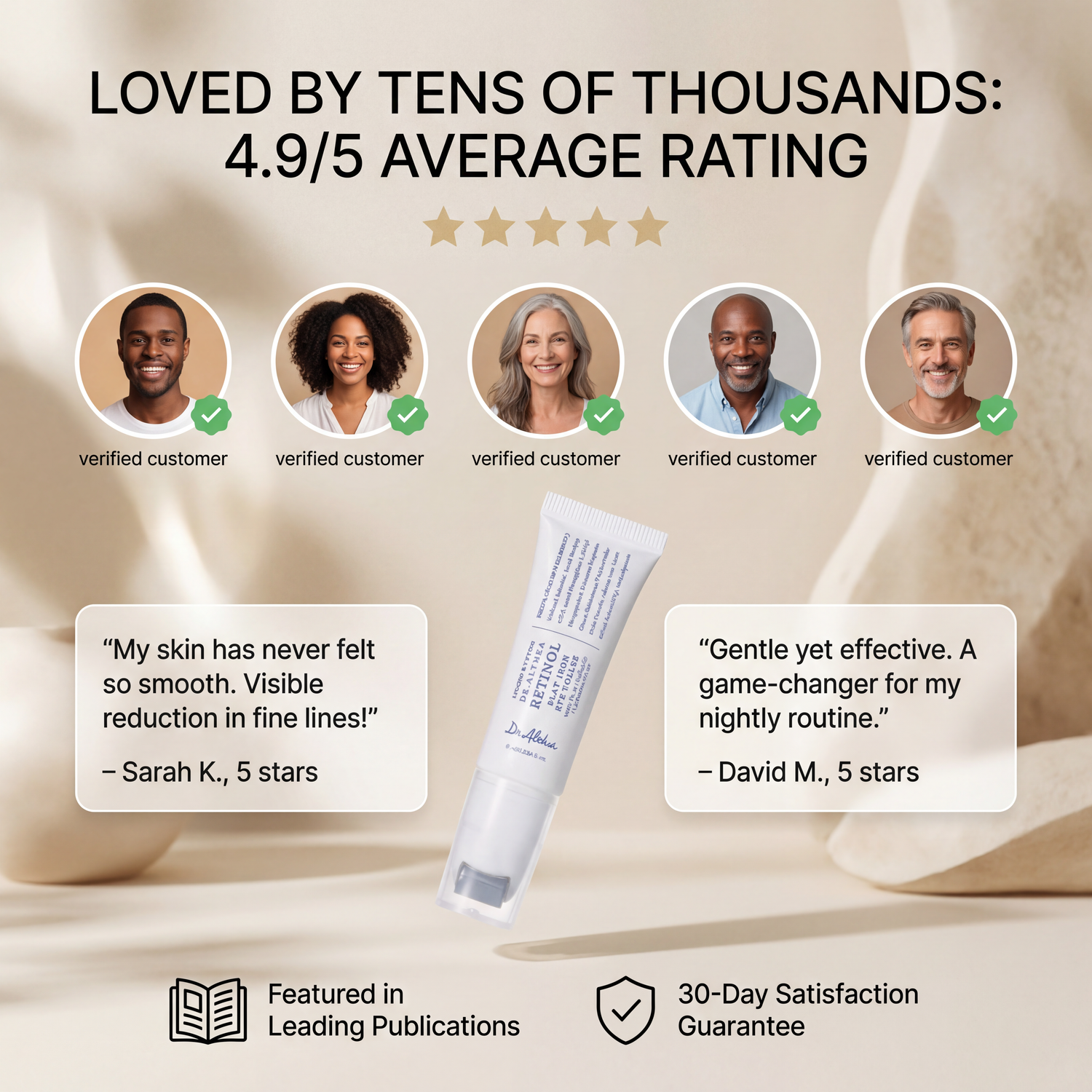 Retinol eye gel under natural bathroom aesthetic

Premium eye care retinol product on marble display

Eye Glide applicator ergonomic flat oval roller tip

Hydrating retinol eye serum in minimalist setting